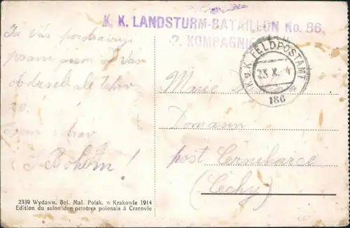 Postcard Krakau Kraków Gmach Skola 1914 