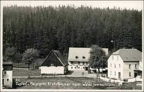 Kratzhammer-Altenberg (Erzgebirge) Partie a Gasthof und Fleischerei 1938 