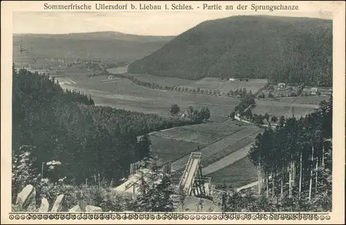 Ullersdorf-Liebau (Schlesien) Ulanowice Lubawka Sprungschanze und Stadt 1928