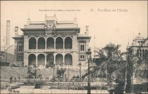 Postkaart Brüssel Bruxelles Exposition de Bruxelles Pavillon Italia 1910 