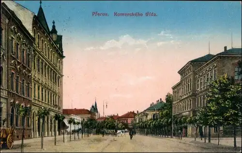 Postcard Prerau Přerov Komenskoho trida 1923 