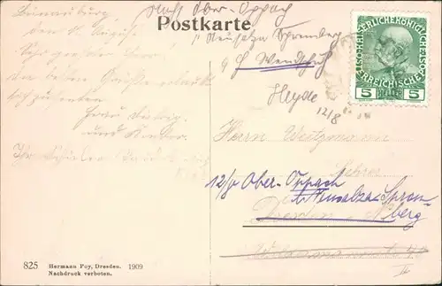 Tetschen-Bodenbach Decín Partie am Marktplatz - Hotel Stadt Prag 1909 