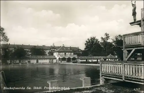 Ansichtskarte Bischofswerda Freischwimmbad 1936 