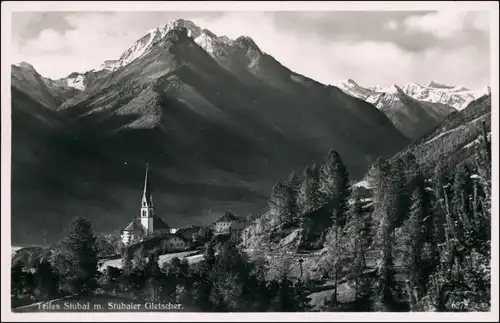 Ansichtskarte Telfes im Stubai Blick auf die Stadt 1934 