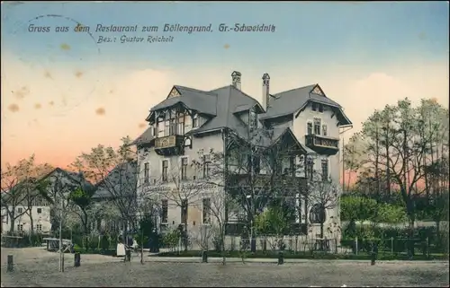 Großschweidnitz (OL) Swóńca Gruss aus dem Restaurant Höllengrund 1912 