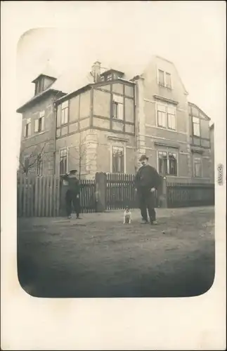 Ansichtskarte Dresden Personen vor Stadtvilla 1913 