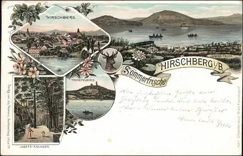 Hammer am See Hamr na Jezeře 4 Bild Litho: Stadt und See 1895 