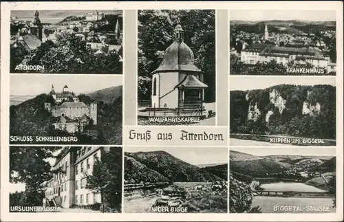 Attendorn Schloss Schnellenberg, Wallfahrtskapelle,  Krankenhaus 1956