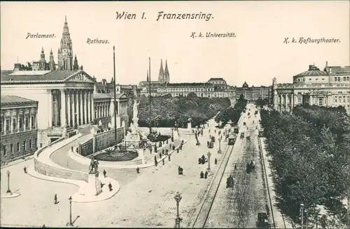 Ansichtskarte Wien Franzensring 1912