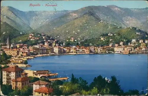 Cartoline Rapallo Blick auf die Stadt mit See 1930