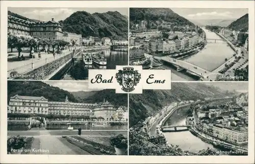 Ansichtskarte Bad Ems Lahnpartie, Kurhaus, Luftbild 1980