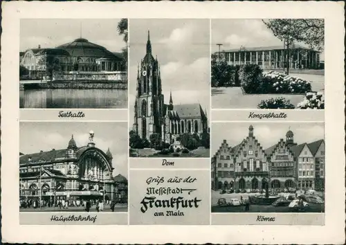 Frankfurt am Main Festhalle, Dom, Hauptbahnhof, Römer, Kongreßhalle 1954