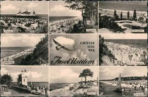 Ansichtskarte Usedom Insel Usedom - belebte Strände 1960