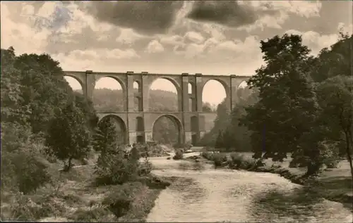 Ansichtskarte Jocketa-Pöhl Elstertalbrücke 1958