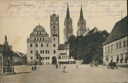 Ansichtskarte Oschatz Rathaus 1919