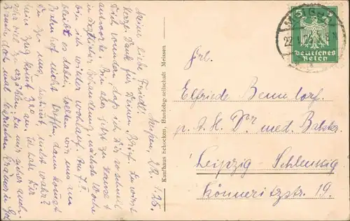 Ansichtskarte Meißen Blick auf den Ort, Kirche - Triebischtal 1925 