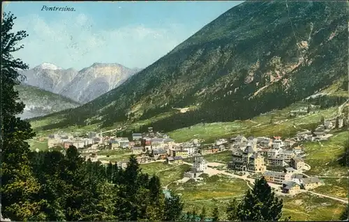 Ansichtskarte Pontresina Blick auf den Ort 2 1924