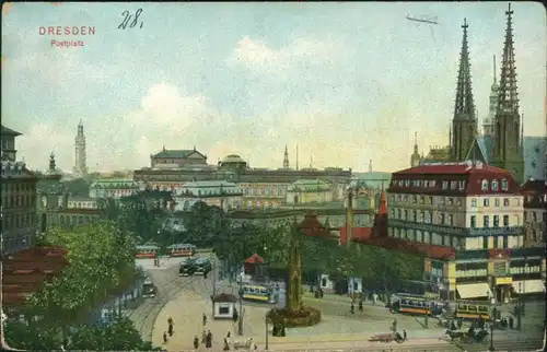 Ansichtskarte Innere Altstadt-Dresden Postplatz 1906