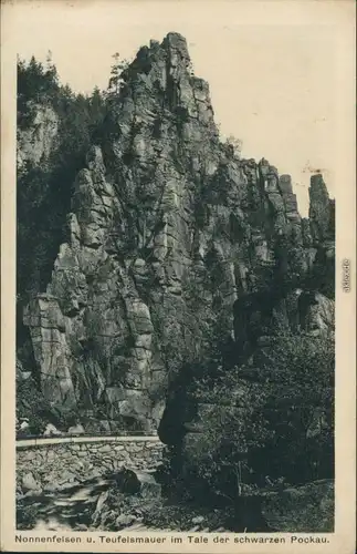 Jonsdorf Nonnenfelsen und Teufelsmauer im Tale der schwarzen Pockau 1930