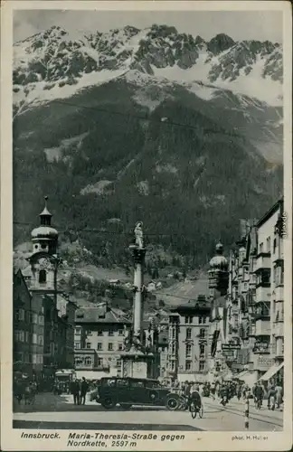Ansichtskarte Innsbruck Maria Theresienstraße gegen Nordkette 1930