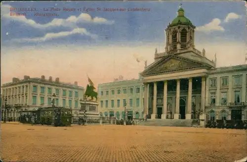 Postkaart Brüssel Bruxelles Königsplatz 1916