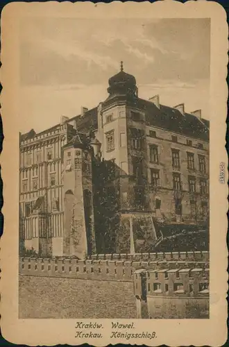 Postcard Krakau Kraków Königsschloss/Wawal 1918