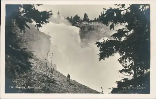 Postcard Östersund Wasserfall Tännforsen 1930