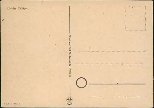 Innere Altstadt-Dresden Künstlerkarte v. Gv. - Dresdner Zwinger und Rosen 1948