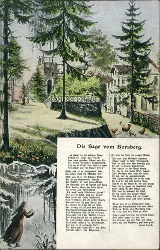 Schönfeld - Weißig-Dresden Die Sage vom Borsberg - Künstlerkarte 1918 