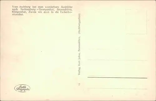 Sachsenberg-Georgenthal-Klingenthal Blick auf den Ort mit Aschberg 1932