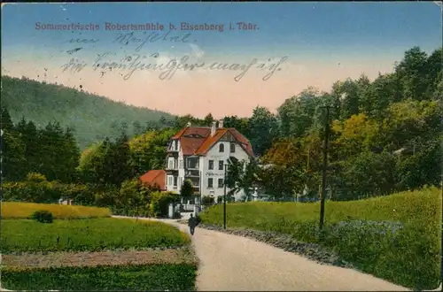 Ansichtskarte Eisenberg (Thüringen) Straßenpartie an der Robertsmühle 1920 