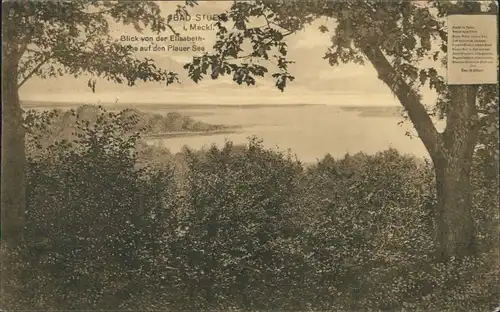 Ansichtskarte Bad Stuer Blick von der Elsiabethhöhe  See 	Röbel-Müritz  1915
