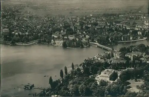 Ansichtskarte Konstanz Luftbild - Stadt und Hotel 1930 