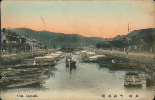 Postcard Nagasaki Straßenbild Oura 1906 