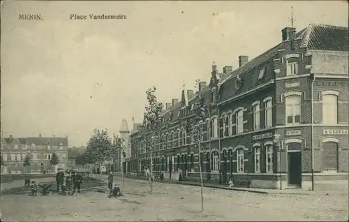 Postkaart Menen (Belgien) Menin Meenen Place Vandermeire 1913 