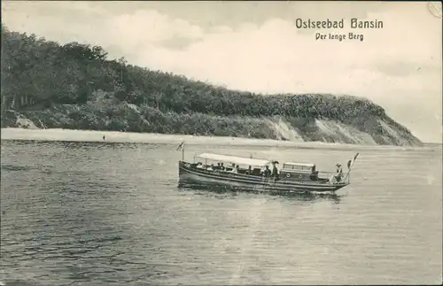 Ansichtskarte Bansin-Heringsdorf Usedom Boot, Strand, der lange Berg 1908