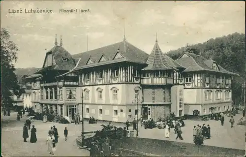 Postcard Luhatschowitz Luhačovice Partie am Kurhaus 1921 