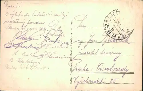 Postcard Luhatschowitz Luhačovice Partie am Kurhaus 1921 