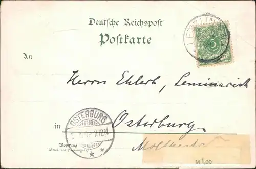 Ansichtskarte Letzlingen-Gardelegen Mehrbild Litho - Innen Jagdschloss 1899 