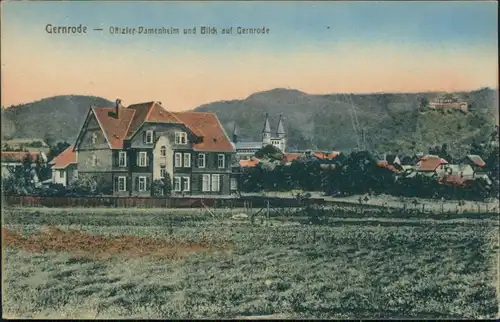 Ansichtskarte Gernrode-Quedlinburg Partie am Offizierheim 1913 