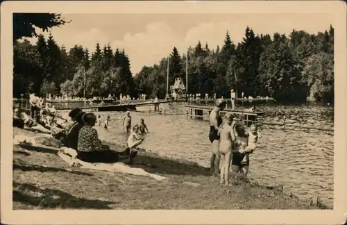 Ansichtskarte Hasselfelde Waldseebad 1955