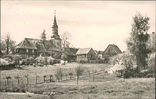 Ansichtskarte Bad Blankenburg OT Hüttenrode: Kirche, Häuser g1975