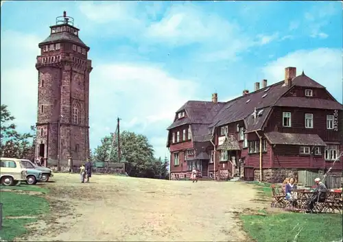 Auersberg (Erzgebirge) HOG Berghotel Auersberg mit Aussichtsturm 1978