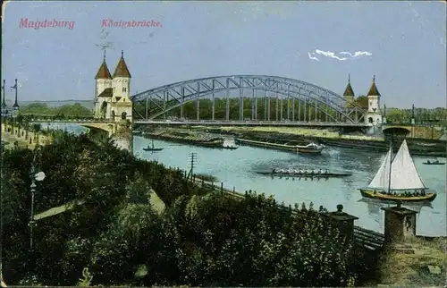 Ansichtskarte Magdeburg Königsbrücke 1918