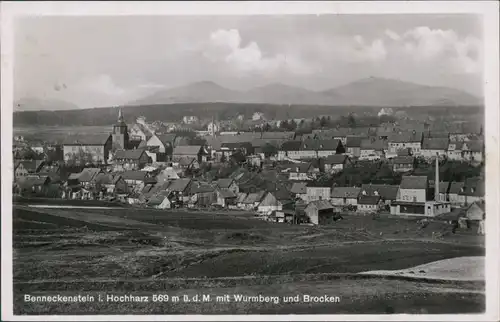 Ansichtskarte Benneckenstein Panorama-Ansicht 1946