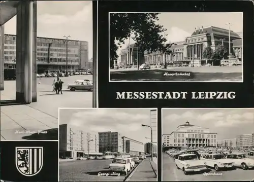 Leipzig Karl-Marx-Platz, Hauptbahnhof, Georgi-Ring, Opernhaus 1966