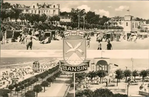 Bansin-Heringsdorf Usedom Strand, Strandkörbe, Konzertplatz 1958
