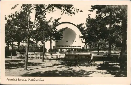Ansichtskarte Zempin Musikpavillon 1956