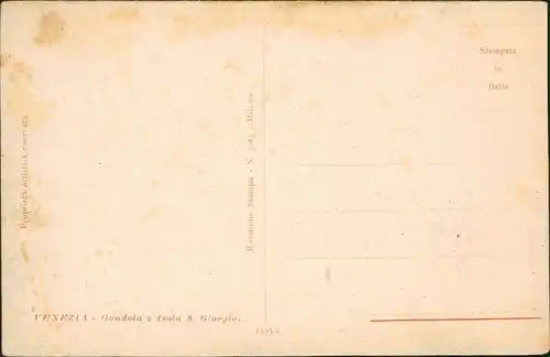 Venedig Venezia Gondola e Isola S. Giorgio Gemälde  und S. Georgio Insel 1918