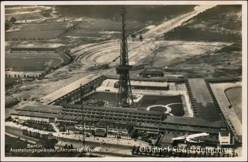 Charlottenburg-Berlin Luftbild Austellungsgelände, Funkturm - im Bau 1932 